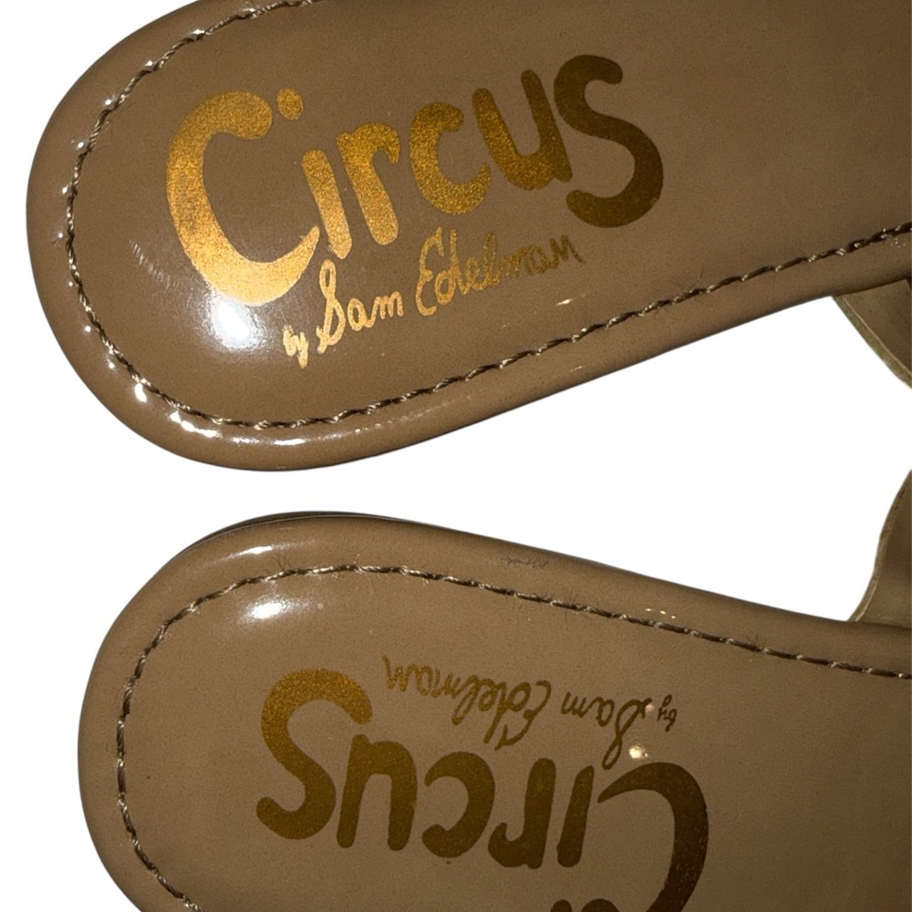 Women’s- Sz 11- NWOT- Sam Edelman Tan Laser-Cut Leather Slide Sandals - Picture 2 of 3